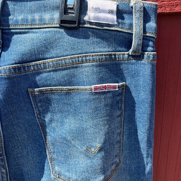 Hudson Blair High Rise Straight Distressed Crop Jeans - Picture 11 of 14